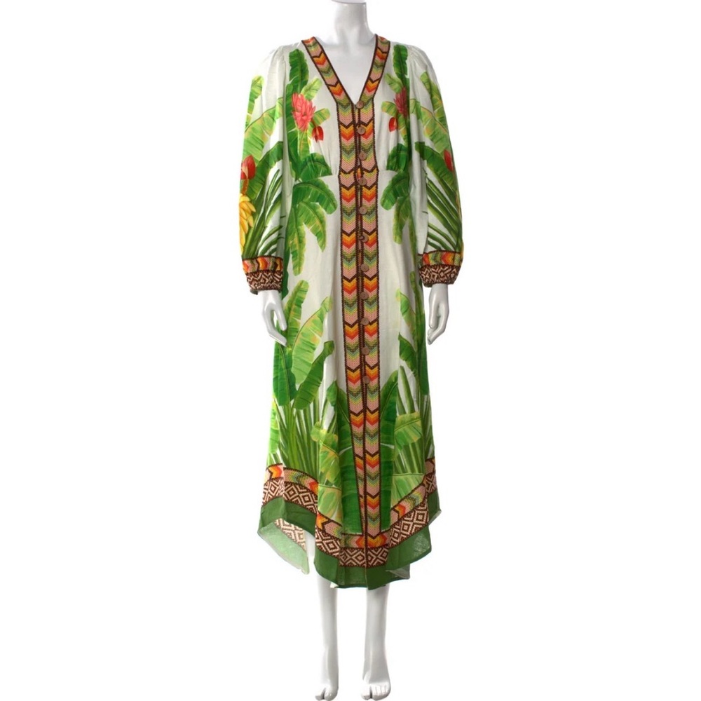 FARM Rio Tropical Leaf and Floral Maxi Dress